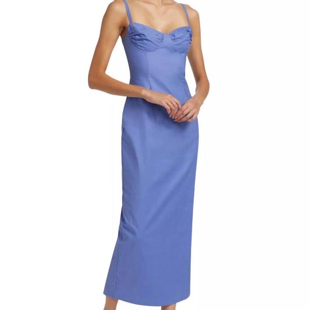NWOT Reformation Stormi Bustier Midi / Maxi Dress in Dusk Light Blue - Picture 5 of 12